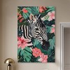 Art Remedy Zebra Hidden in Tropics Tropical Jungle Animals Wall Art Unframed - 2 of 4
