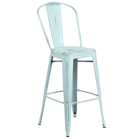 Flash Furniture 30h Backless Green Metal Indoor/outdoor Barstool Square Seat for sale online 