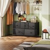 Aoibox Wide 5 Drawer Fabric Dresser Chest Storage Organizer for Bedroom Living Room Hallway Charcoal Black - 2 of 4