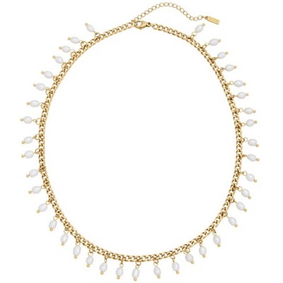 Pompeii3 Vicentina 18k Yellow Gold Plated 16" Fresh Water Pearl Necklace