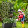 Dovelina Floor Planters Mobile Metal Planter Box, Trellis for Climbing Plants, Drainage Holes and wheels - image 4 of 4