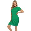Womens Sheath Dress Hooded Sweatshirts Dress with Front Pocket Short Sleeve Bodycon Mini Dress - 2 of 4
