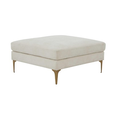 TOV Furniture Serena Velvet Upholstered Ottoman