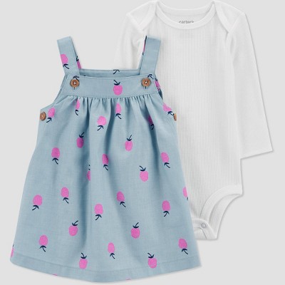 Carter's Just One You®️ Baby Girls' Strawberry Undershirt & Bottom Set - Blue