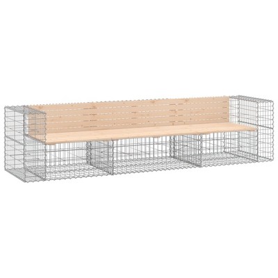 vidaXL Garden Bench Brown and Silver Solid pine wood, Galvanized steel