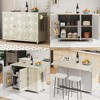 Fold-Down Leaf Kitchen Island: Handcrafted Hardwood, Nautical Charm, Caster Wheels - 4 of 4