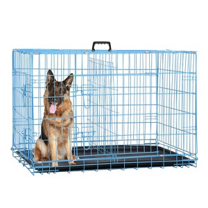 FDW 18-48in Dog Crates for Dogs Folding Mental Wire Crates Dog Kennels Pet Crate with Removable Tray and Handle - 1 of 4