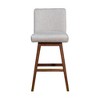 Armen Living Basila Wood Finish with Fabric Swivel Barstool - 4 of 4