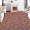 Washable Solid Jacquard Area Rug - Non-Slip Foldable Low Pile Carpet for Bedroom, Living Room, Nursery, Contemporary Throw Rug - 3 of 4