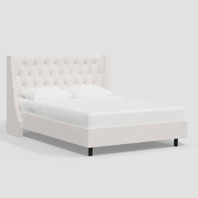 King Gilford Wingback Platform Bed in White Boucle - Threshold™: Pine Frame, No Box Spring Needed