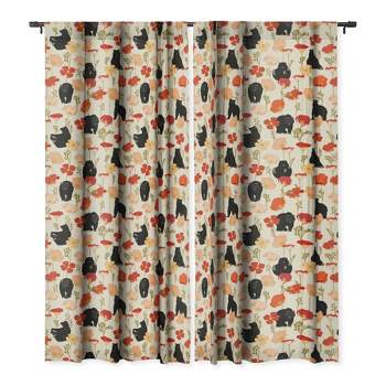 Iveta Abolina California Poppies and Bears 50" x 64" Set of 2 Panel Blackout Window Curtain - Deny Designs