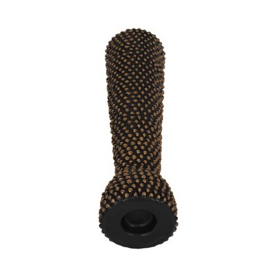 16" Black and Gold Ceramic Spiked Candle Holder