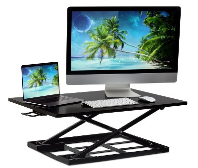 ErgoFlex Ultra Slim 35'' Black Metal Standing Desk Converter