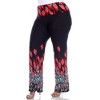 Women's Plus Size Printed Palazzo Pants - White Mark - 3 of 4