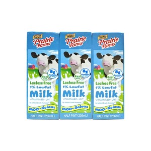 Prairie Farms 1% Lactose Free Milk - 3pk/8 fl oz - 1 of 4