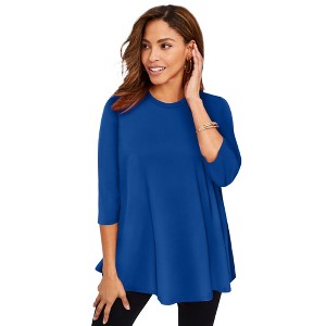 Jessica London Women's Plus Size Stretch Knit Swing Tunic - 1 of 4