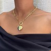Adornia Gold Plated Puffy Heart Link Necklace - 2 of 4