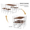NicBex 5-Piece Industrial Style Dining Table Set & Backrest Chairs for Kitchen,Dining Room,Restaurant,Modern Dinette Set with Metal Frame - 4 of 4