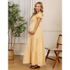 lxt-Women's Puff Sleeve Ruffle Layered Smocked Maternity Dress - 3 of 4