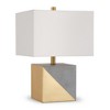 Hudson and Canal 18.5" Tall Gold-Dipped Concrete Table Lamp with Fabric Shade Concrete/White: Industrial Design, UL Listed, E26 Socket - 2 of 4