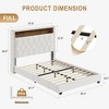 Whizmax Full Velvet Upholstered Platform Bed Frame With Storage Headboard, Nailhead Trim Wingback Headboard, Wood Slats Support, Off White - 2 of 4