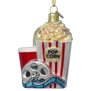 Kurt Adler Noble Gems Glass Ornament for Christmas Tree, Popcorn and Movie - 1 of 1