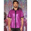 Lars Amadeus Men's Nightclub Party Disco Metallic Short Sleeves Button Down Shiny Shirts - 2 of 4