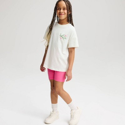 Cat & Jack Girls' Short Sleeve Oversized 'Sea Friends' Graphic T-Shirt - Cat & Jack™ Cream M — фото 3