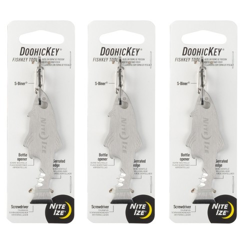 Nite Ize Doohickey Fishkey Key Tool Keychain Multi-tool, Stainless