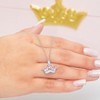 Disney Princess Sterling Silver Cubic Zirconia Jeweled Tiara Pendant Necklace, 18" - 4 of 4