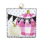 Halloween Boo Banner Pumpkin Mini Gallery  -  One Plaque 7 Inches -  Roxanne Spradlin  -  F22103  -  Wood  -  Pink