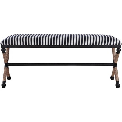 Uttermost Braddock 47 1/2" Wide Blue and White Sailor-Striped Bench