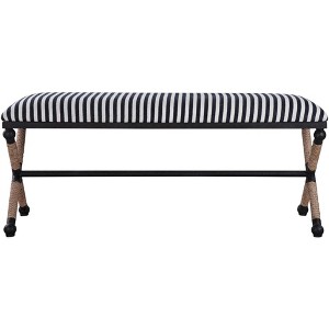Uttermost Braddock 47 1/2" Wide Blue and White Sailor-Striped Bench - 1 of 1