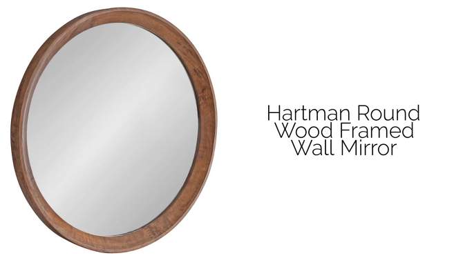 30&#34; Hartman Round Wall Mirror Brown - Kate &#38; Laurel All Things Decor, 2 of 8, play video