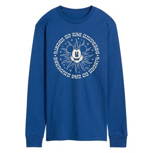 Men's - Disney - Mickey Listen To The Universe Long Sleeve Graphic T-Shirt - 1 of 3