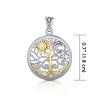 Slickblue 18 Inch Sterling Silver Tree of Life Pendant Necklace, Celtic Design with 14k Gold Accents, Silver & Gold - 3 of 4