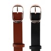 CTM Women's  Belt with Centerbar Buckle (Pack of 2 Colors) - 4 of 4