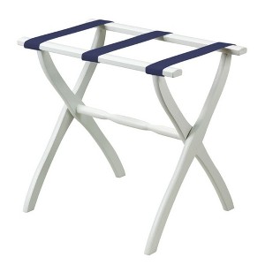 HomeRoots White Folding Luggage Rack With Black Straps - 1 of 4