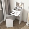 Lirago,19.68"L*15.74"W*35.43"H,White Vanity Desk Set with Mirror & Stool - Space Saving Makeup Table with Drawers for Bedroom - 3 of 4