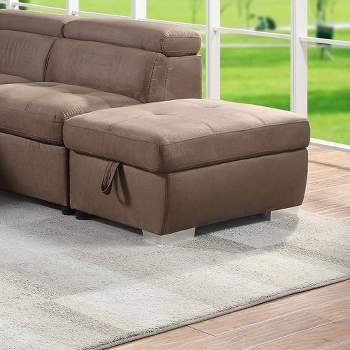 40" Acoose Sectional Sofa Brown Fabric - Acme Furniture