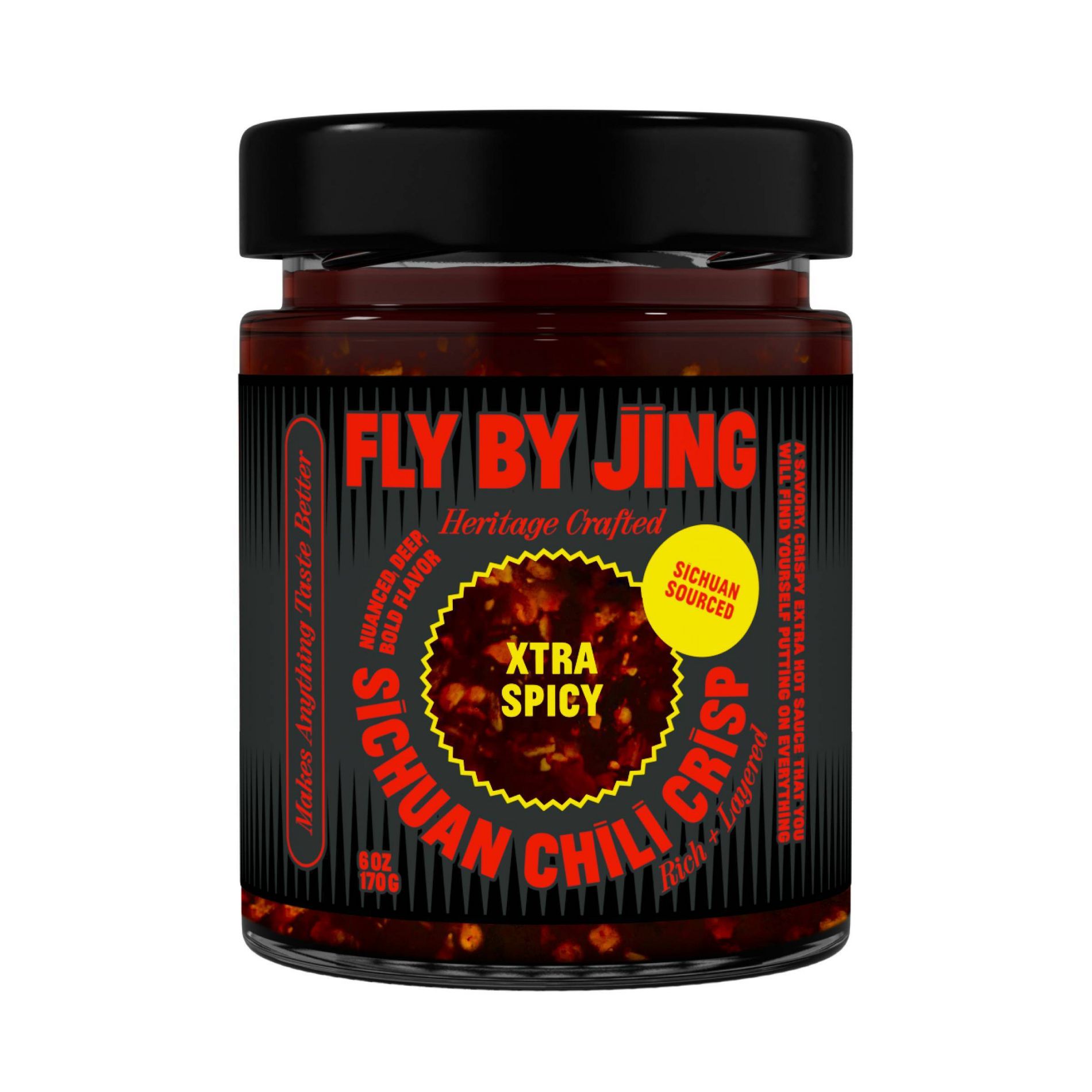 Fly By Jing Xtra Spicy Sichuan Chili Crisp Extra Hot Vegan Crispy Hot Sauce - 6oz