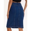 INSPIRE CHIC Women's Denim Button Down Pockets Western Bodycon Midi Jean Skirts - 4 of 4