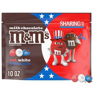 M&M's Milk Chocolate Red White Blue Mix Chocolate Candies - 10oz - 1 of 4