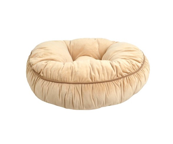 Buy La Ti Paw Dog Bed Velvet Round Tan 24