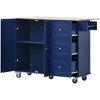 NicBex 52.76Inch Rolling Kitchen Island with 2 Door Cabinet,3 Drawers and Drop Leaf - 4 of 4