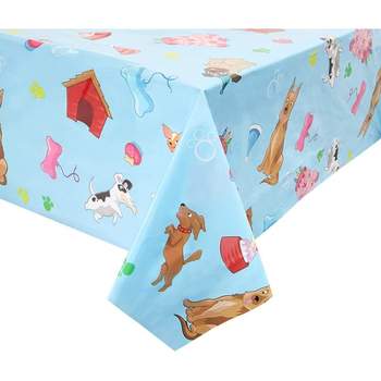 Blue Panda 3 Pack Puppy Dog Party Disposable Tablecloth Table Cover for Kids Girls Boys, 54 x 108"