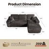XIZZI No Assembly Sectional Sofa Set w/ Chaise - Plush/Corduroy Fabric, High-Resilience Foam, Beige/Black/Gray - Ships Compressed & Ready to Use - 3 of 4