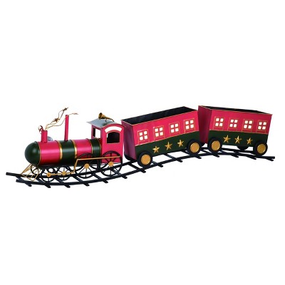 Transpac Metal 55 in. Red Christmas Jolly Train
