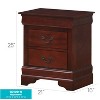 HomeStock Cherry Nightstand 24x21x16 with Two Smooth Drawers, Compact Bedside Table for Storage, Warm Finish Bedroom Accent Piece - 2 of 4