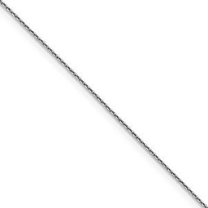 Black Bow Jewelry 0.9mm 10k White Gold Diamond Cut Cable Chain Necklace - 1 of 4